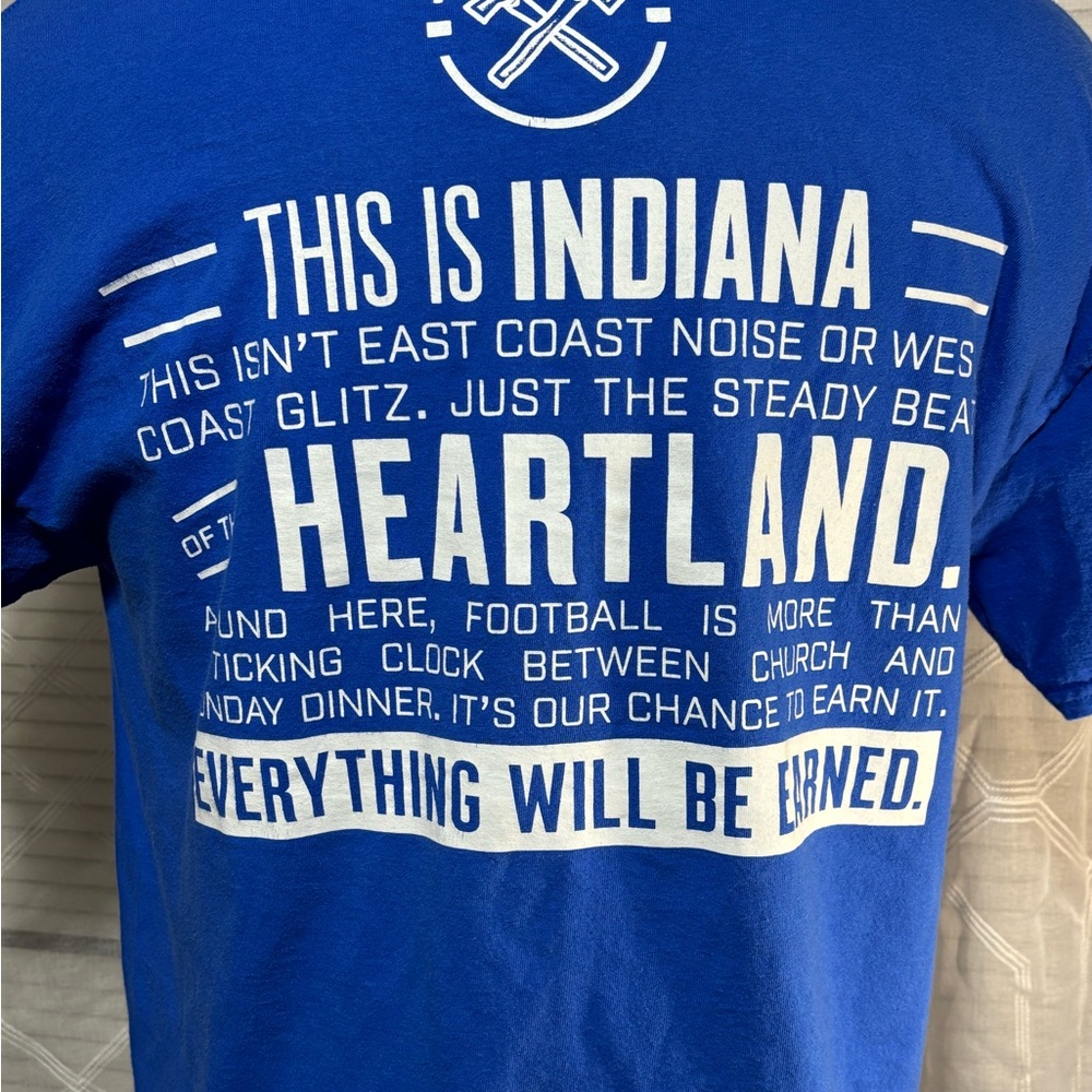 Indianapolis Colts XL Men’s Tee Horse Shoe on front This is Indiana on back 29”L - Picture 5 of 6